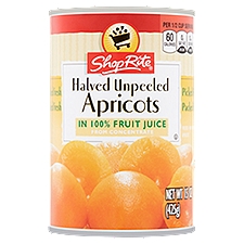 ShopRite Halved Unpeeled in 100% Fruit Juice from Concentrate, Apricots, 15 Ounce