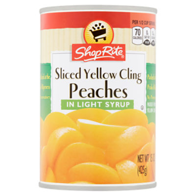 ShopRite Sliced Yellow Cling in Light Syrup, Peaches