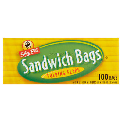 ShopRite Folding Flaps Sandwich Bags, 100 count