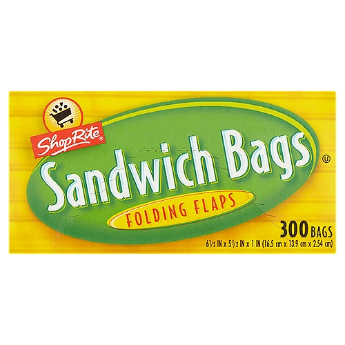 ShopRite Folding Flaps Sandwich Bags, 300 count