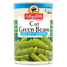 ShopRite No Salt Added Cut, Green Beans, 14.5 Ounce