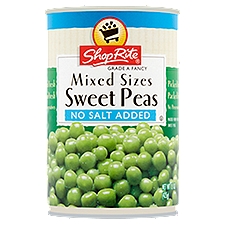 ShopRite Sweet Peas - Mixed Sizes w/no salt added, 15 Ounce