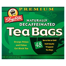 ShopRite Premium Orange Pekoe and Pekoe Cut, Black Tea Bags, 48 Each