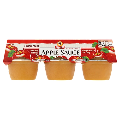 ShopRite Apple Sauce, 4 oz, 6 count