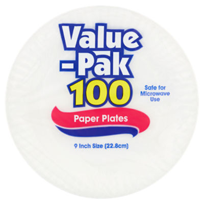 9 Inch Paper Plates Value-Pak, 100 count, 100 Each