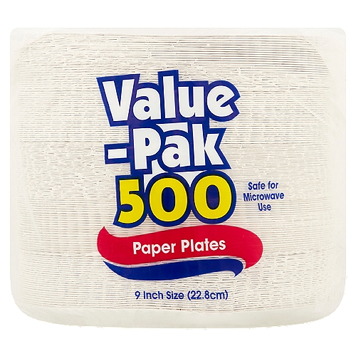 9 Inch Size Paper Plates Value-Pak, 500 count