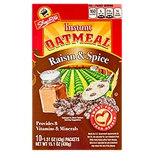 ShopRite Raisin & Spice, Instant Oatmeal, 10 Each