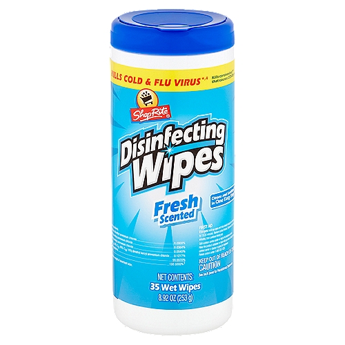 ShopRite Fresh Scented Disinfecting Wipes, 35 count, 8.92 oz