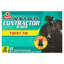 ShopRite 45 Gal Twist Tie Heavy Duty Contractor Bags, 10 count
