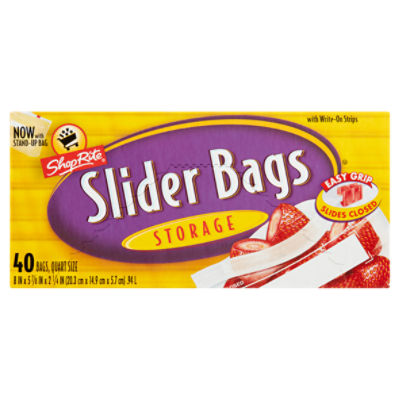 ShopRite Storage Slider Bags, Quart Size, 40 count