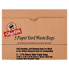 ShopRite Lawn & Leaf, Paper Yard Waste Bags, 5 Each