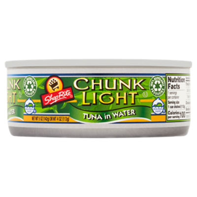 ShopRite Chunk Light Tuna in Water, 5 oz