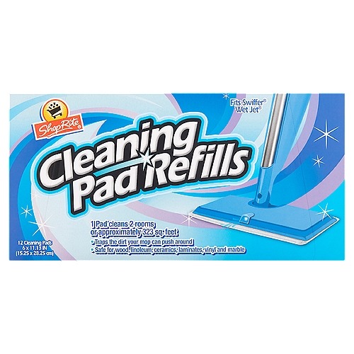 ShopRite Cleaning Pad Refills, 12 count
Fits Swiffer® Wet Jet®