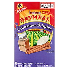 ShopRite Cinnamon & Spice Instant Oatmeal, 1.51 oz, 10 count