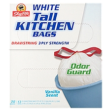 ShopRite Vanilla Scent 13 Gal Drawstring White Tall Kitchen Bags, 78 count