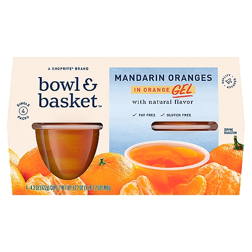 ShopRite Mandarins in Orange Gel, 4.3 oz, 4 count