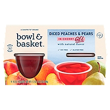 ShopRite Diced Peaches & Pears in Cherry Gel, 4.3 oz, 4 count