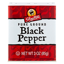ShopRite Black Pepper, Pure Ground, 3 Ounce