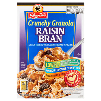 ShopRite Low Fat Crunchy Granola Raisin Bran Cereal, 18.2 oz