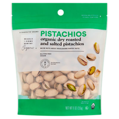 Wholesome Pantry Organic Dry Roasted and Salted Pistachios, 9 oz