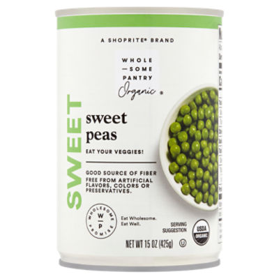 Wholesome Pantry Organic Sweet Peas, 15 oz