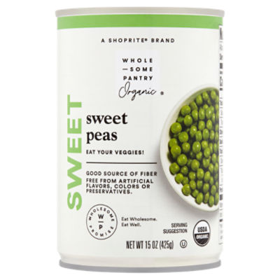 Wholesome Pantry Organic Sweet Peas, 15 oz, 15 Ounce