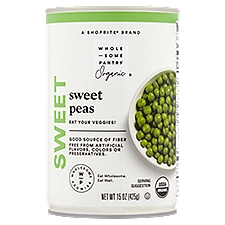 Wholesome Pantry Organic Sweet Peas, 15 oz, 15 Ounce