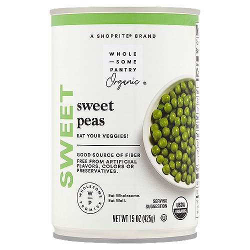 Wholesome Pantry Organic Sweet Peas, 15 oz