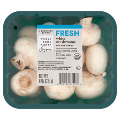 Wholesome Pantry Organic Fresh White Mushrooms, 8 oz, 8 Ounce