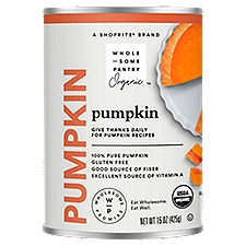 Wholesome Pantry Organic Pumpkin, 15 Ounce