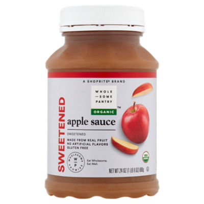 Wholesome Pantry Organic Sweetened Apple Sauce, 24 oz ShopRite