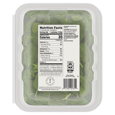 Wholesome Pantry Organic Baby Spinach, 5 oz