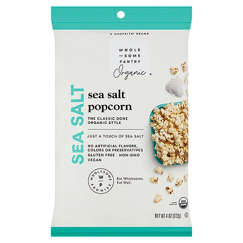 Wholesome Pantry Organic Sea Salt Popcorn, 4 oz