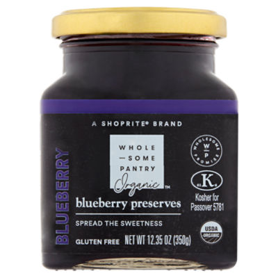 Wholesome Pantry Organic Blueberry Preserves, 12.35 oz, 12.35 Ounce