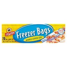 ShopRite Freezer Bags, Double Zipper Seal Quart Size, 19 Each
