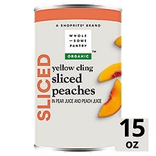 Wholesome Pantry Organic Yellow Cling Sliced Peaches, 15 oz, 15 Ounce