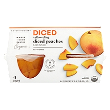 Wholesome Pantry Organic Diced Peach Bowls In Juice, 16 Ounce