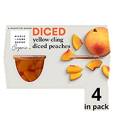 Wholesome Pantry Organic Yellow Cling Diced Peaches, 4 oz, 4 count