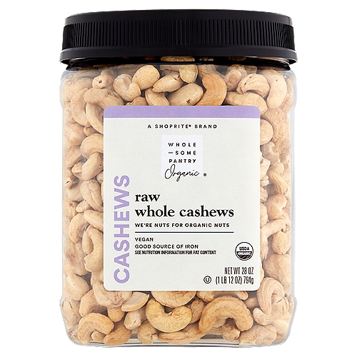 Wholesome Pantry Organic Raw Whole Cashews, 28 oz