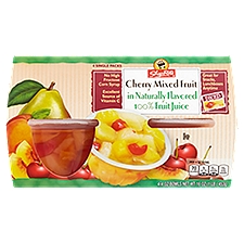 ShopRite Diced in Naturally Flavored 100% Fruit Juice, Cherry Mixed Fruit, 16 Ounce
