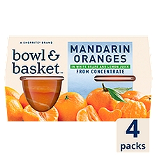 Bowl & Basket Mandarin Oranges in White Grape & Lemon Juice, 4 oz, 4 count
