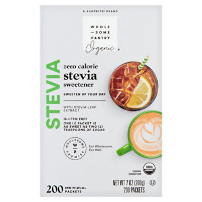 Wholesome Pantry Organic Zero Calorie Stevia Sweetener, 200 count, 7 oz