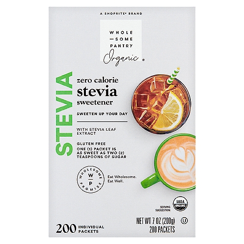 Wholesome Pantry Organic Zero Calorie Stevia Sweetener, 200 count, 7 oz