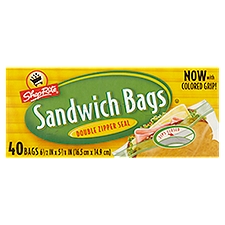 ShopRite Double Zipper Seal Sandwich Bags, 6.5 x 5.9 in, 40 Each