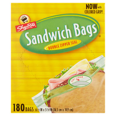 ShopRite Double Zipper Seal Sandwich Bags, 180 count