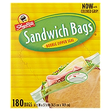 ShopRite Double Zipper Seal Sandwich Bags, 6.5 x 5.9 in, 180 Each