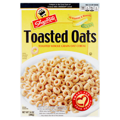 ShopRite Low in Fat Toasted Oats Cereal, 14 oz