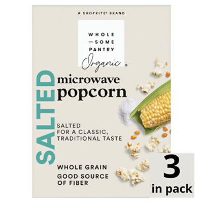 Wholesome Pantry Organic Salted Microwave Popcorn, 2.9 oz, 3 count, 8.7 Ounce