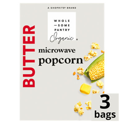 Wholesome Pantry Organic Butter Microwave Popcorn, 3.3 oz, 3 count