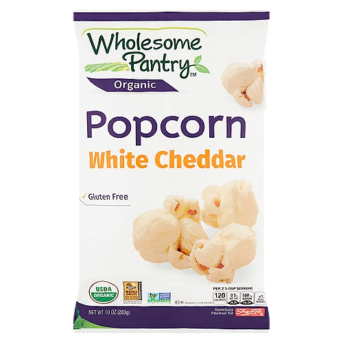 Wholesome Pantry Organic White Cheddar Popcorn, 10 oz